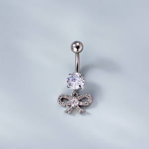 1. 6x10mm thép không gỉ Rod rốn Nhẫn bụng piercing đồ trang sức CZ lủng lẳng nút bụng Nhẫn - Product Image 6