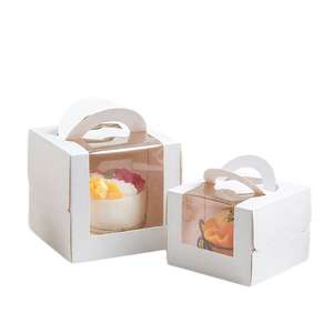 Vente en gros de produits tendance en ligne Nouveautés Boîte à gâteau en carton imprimé à emporter avec poignée - Product Image 1