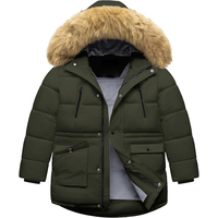 Nouvelle conception de veste d'extérieur rembourrée pour enfants, imperméable, chaude, doublée de polaire, à capuche, coupe-vent, parka pour enfants, automne-hiver