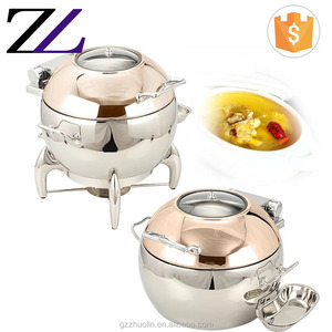 Réchaud à soupe Yufeh <span class=keywords><strong>en</strong></span> acier inoxydable pour cuisine, station à soupe, urne, seau avec couvercle <span class=keywords><strong>en</strong></span> <span class=keywords><strong>verre</strong></span>, support rond, réchaud à soupe - Product Image 6