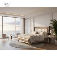 EKAR Zenith Imperial Gepolstertes Bett |   Luxuriöse Neoklassische Champagner-Schlafzimmermöbel |   Foshan Kundenspezifische Fertigungsfabrik