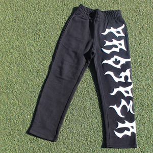 Pantalon de survêtement à jambes larges et surdimensionnées avec logo personnalisé en gros Pantalon évasé de haute qualité en XL Style Hip Hop décontracté pour l'été - Product Image 4