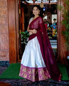 Tradición atemporal Kalyani Algodón Lehenga Choli con Georgette Dupatta que fluye para la fiesta Experimenta la elegancia - Product Image 1