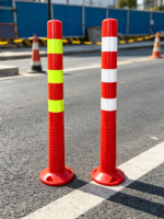 Poteau de signalisation routière flexible en caoutchouc PU, borne de signalisation réfléchissante, cylindre de 450, 800, 1200 mm pour autoroute et parking