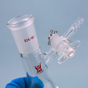 Verrerie de laboratoire CS Labglass, flacon de réaction <span class=keywords><strong>Schlenk</strong></span> en verre borosilicaté à paroi épaisse de forme Kjeldahl avec robinet en verre - Product Image 5