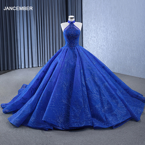 open lace back dress Royal Blue Prom Dress Halter Neckline, Prom Dresses, Evening Gown,Grad   DressesTailor