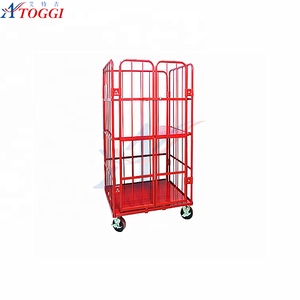 2 दरवाजे foldable औद्योगिक रोल कंटेनर पिंजरों ट्रॉलियों 500kg रसद ट्राली - Product Image 2