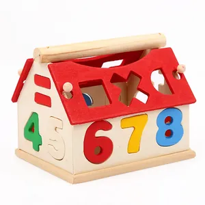 Wooden Geometric Shapes Montessori Puzzle Sorting Math Bricks Preschool Learning Educational Game Baby Toddler Toys for Children