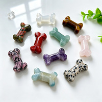 Artisanat en cristal naturel, sculptures, figurines en os, os de chien sculptés en opalite et quartz rose pour cadeaux