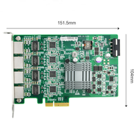 Eip EFT-143 Kartu Jaringan Ethernet Gigabit 1000Mbps PCIe X4 4/2 Port Internal Kelas Industri dengan Chip Intel I210/i211 Tersedia