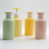 Bouteille de shampoing cosmétique en plastique PET cylindrique personnalisable de 300 ml pour gel douche pour enfants avec pompe et logo
