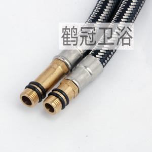 Manguera flexible trenzada de acero inoxidable de 1/2 pulgada con cabezal único de alta presión para grifo de fregadero, tubería de suministro de agua - Product Image 1