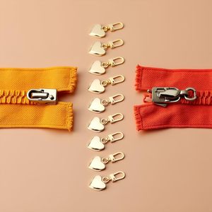 Pc Gold Journey Studio Heart Shaped Zipper Pull Replacement Metal Zipper Backpack Zippers Mend Fixer Repair For Coats <b>Jackets</b> Pa - Product Image 6