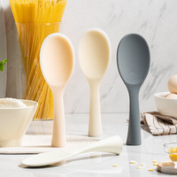 Cuillère à riz en silicone résistante aux hautes températures et écologique, spatule antiadhésive avec manche, ensemble compatible lave-vaisselle pour la maison