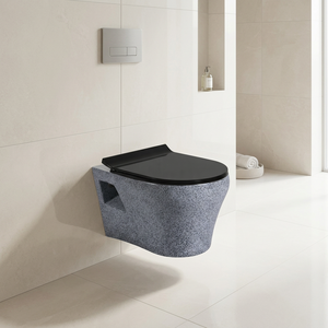 Wc mural CE, rond/carré, sans bords, suspendu au mur, Wc mural, siège de toilette noir européen - Product Image 2