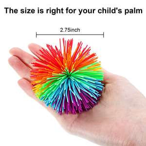 Nuova scimmia di vendita calda Stringy Silicone Fluffy Juggling che rimbalza <span class=keywords><strong>Koosh</strong></span> Rainbow Pom <span class=keywords><strong>Ball</strong></span> - Product Image 2
