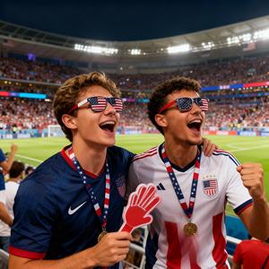 <span class=keywords><strong>2026</strong></span> 美国-加拿大-墨西哥足球国旗球迷套装 印有徽标围巾手链 球迷派对用品 拍手脸贴彩色 - Product Image 2