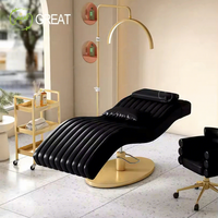 Offre Spéciale : Fauteuil de Massage Moderne de Luxe Blanc et Rose pour Salon de Beauté, Lit de Spa Cosmétique Inclinable pour Soins du Visage et Extensions de Cils