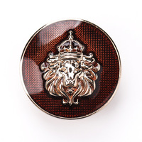Accessoires vestimentaires - Boutons brodés à la main en alliage de zinc plaqué, motif Tête de Lion Couronnée, effet goutte d'huile, pour manteau en laine, veste, costume, 20mm