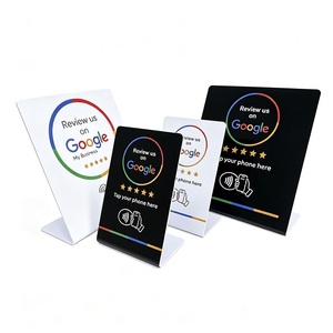 Tarjeta de Menú Programable de Acrílico, Epoxi y PVC Personalizada, 13.56Mhz NFC, Soporte para Tarjeta con Código QR para Reseñas de Google - Product Image 1