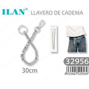 Portachiavi a catena Ilan 30cm con moschettone in metallo per jeans, accessorio moda - Product Image 3