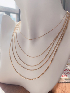 Xinflyラグジュアリーソリッドリアル14kゴールド1.3mm 2.1mmマイアミキューバンリンクネックレス男性女性調節可能なカスタム - Product Image 6