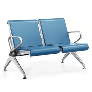 Sillas de espera Ssyou de 5 plazas, azules, con reposabrazos, para aeropuerto, estación, hospital - Product Image 4