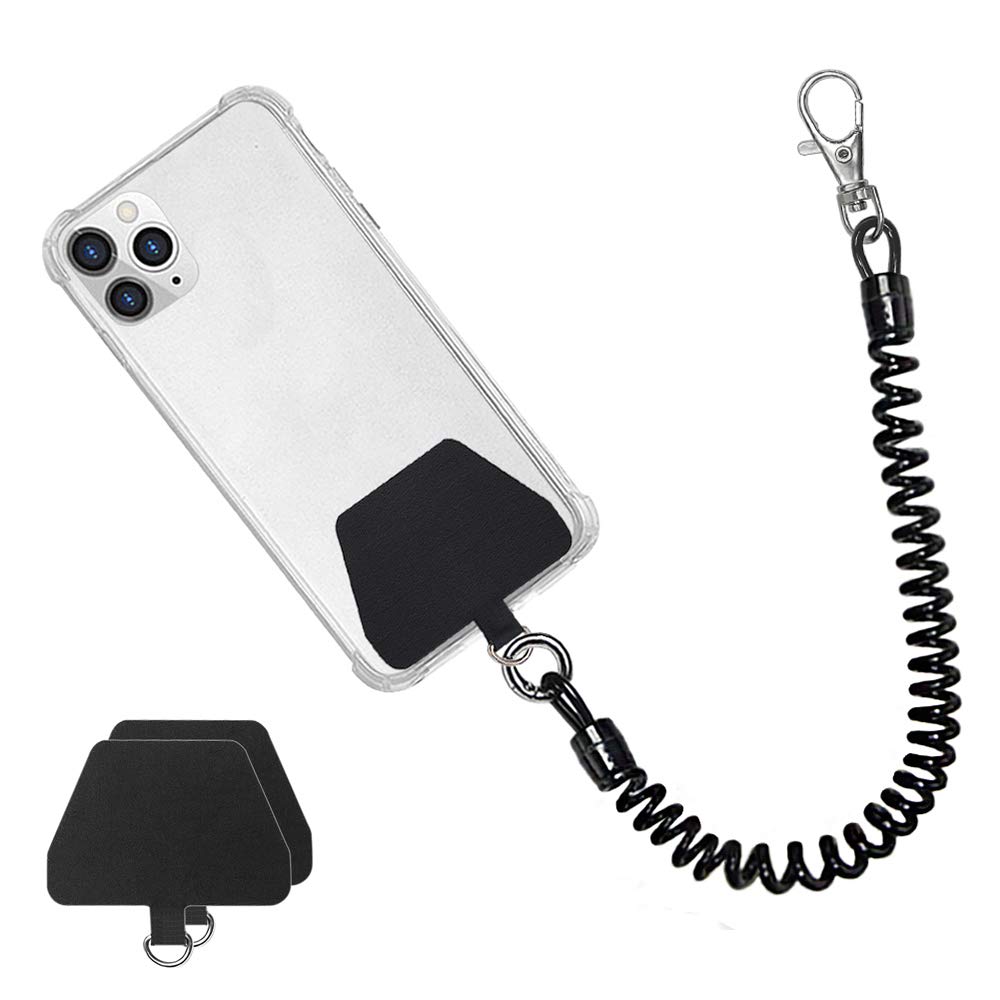 Secure Your Phone with Custom Doule Clip Hook Spiral Lanyard