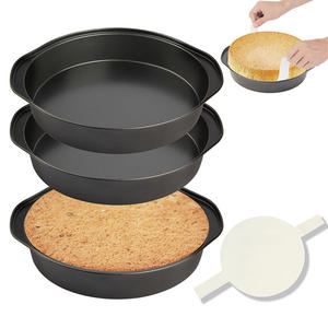 Moule à gâteau rond MIXWARES, moule à gâteau antiadhésif avec papier sulfurisé, moules à gâteau en acier au carbone avec poignée, résistant au four - Product Image 1