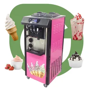 Grande Machine à crème glacée commerciale automatique, inde, allemagne, continuer une crème glacée à 6 saveurs, service de crème glacée molle à dubaï