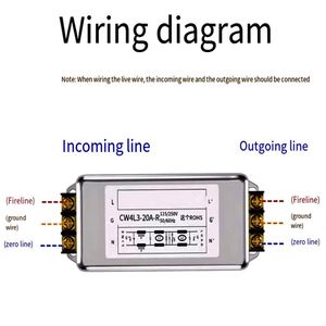 Filtro de Alimentación CA Monofásico, Filtro EMI de Tres Niveles, Bloque de Terminales de 220V, CW4L3-3A/6A/10A/20A/30A-R, Anti-interferencias CW4L3-30A-R - Product Image 5
