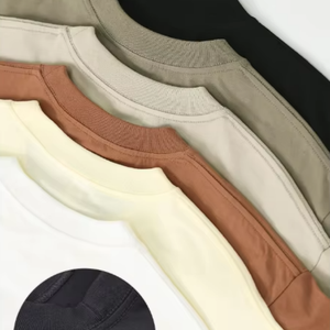 T-shirt Oversize da Uomo in Jersey 100% Cotone, 260 Grammi, Collo Tondo, Stampa Opaca, Senza Cuciture, Modello Tinta Unita - Product Image 3