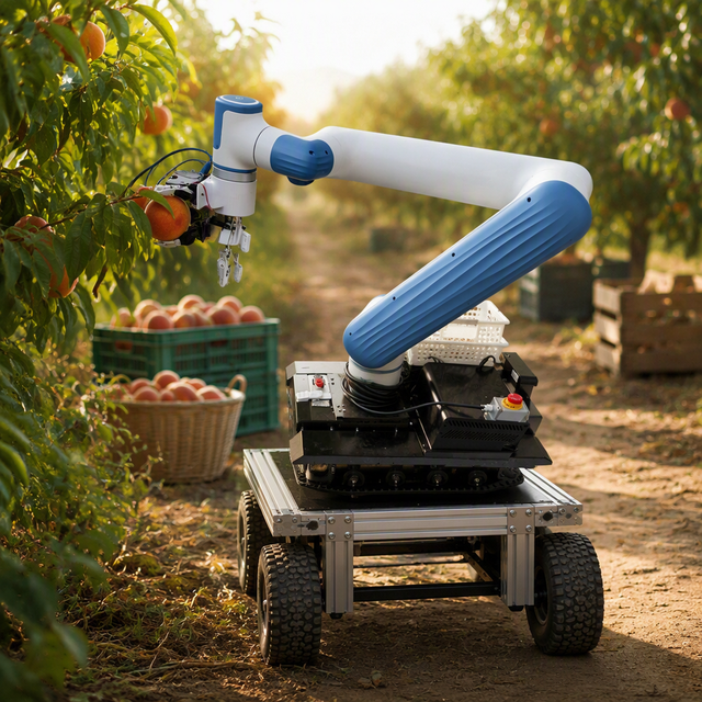 Rubber Crawler Chassis Mobile Picking Robot Composite Hybrid Gripper AI Visual Recognition Robot Construction Machinery Parts