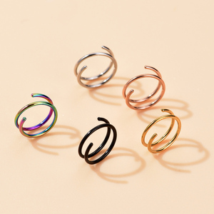 Anneau de nez double spirale en acier chirurgical 316L, multicolore, hypoallergénique, pour piercing de cartilage - Product Image 4