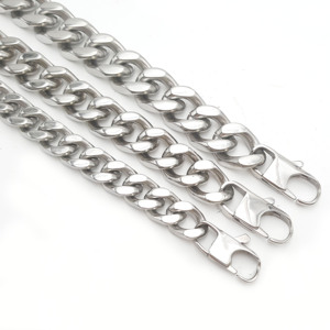 Collana o bracciale cubano 14mm per donne e uomini 10mm a maglie cubane 9 ''bracciale cubano accessori - Product Image 5