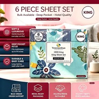 Ensemble de draps en microfibre écologique à motif végétal tissé, 6 pièces, super doux, poche profonde de 14 pouces, pour la maison et l'hôtel