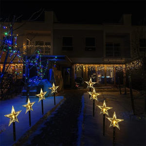 Chaude Solaire Étoile <span class=keywords><strong>neige</strong></span> Jardin lumières Paysage Pelouse éclairage Solaire mouvement lumières extérieur Étanche Décoration De Noël - Product Image 3