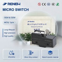 Micro-interrupteur à action rapide RZ-15GW22-B3 15A 250VAC avec levier à charnière courte à rouleau en plastique, momentané SPDT, industriel, CE
