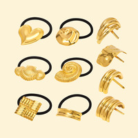 Serre-tête en acier inoxydable plaqué or en forme de cœur, accessoires pour cheveux