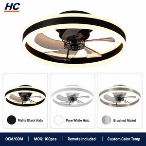 HC Modern LED <b>Ceiling</b> Fan <b>Light</b> 20-Inch Flush Mount DC Motor <b>Remote</b> <b>Control</b> Dimmable 3 Blades Bedroom - Product Image 2