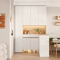 Meuble à chaussures en bois sur mesure pour entrée, armoire de couloir, console de hall d'entrée, banc de buanderie avec crochets à manteaux sans poignées