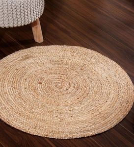 Excellente catégorie de produit Tapis d'intérieur fait main 4x4 pieds en laine de jute Décoration intérieure naturelle esthétique pour chambre à coucher - Product Image 6