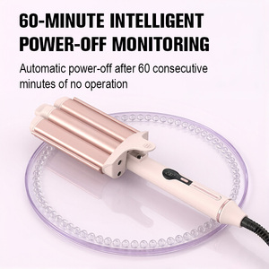 SMET Modern Salon Pink Three Barrel Ceramic Splint <strong>Curling</strong> Iron 25mm <strong>Curling</strong> Iron Water Ripple Hair <strong>bar</strong> for Barbershop - Product Image 6