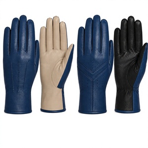 Leather <b>Gloves</b> Wrist Length Breathable Eco-Friendly Fur Lined Plain Style Daily Use Four Seasons <b>Touchscreen</b> - Product Image 5