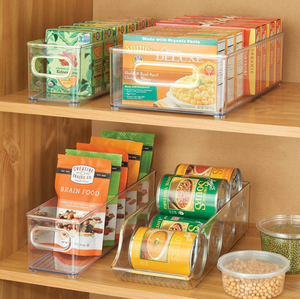 Multifunctional Kitchen Fridge Bins Freezer Bins Refrigerator Organizer Clear Food and Seasoning Storage Box With Handle