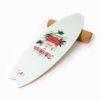 Planche d'équilibre pour adultes, design Surf Gym Roller, pour entraînement sportif, planche d'équilibre Surf Wobble avec rouleau en liège, en bois