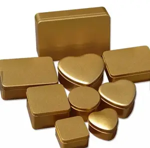 Custom Printing Gold Metal Round Shape Tin Gift Box Packaging Cookies Chocolate Cans in stock
