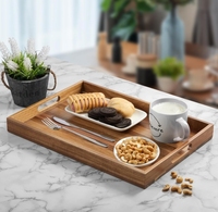 Plateau de rangement de cuisine en bambou laqué, compatible lave-vaisselle, organisateur multifonctionnel pour armoire et sol