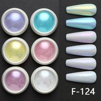 Poudre de paillettes pour nail art, 6 couleurs, effet aurore, pigment chromé irisé, gel pour nail art, poussière de perle, décorations pour manucure DIY