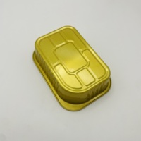 Boîte en aluminium écologique pour la restauration, 450 ml, carrée, peut être équipée d'un couvercle en PET, couleur personnalisable